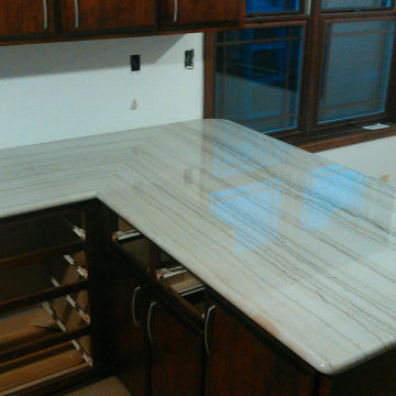 A Modern Kitchen with a Flare of Rustic - White Macaubas Extra