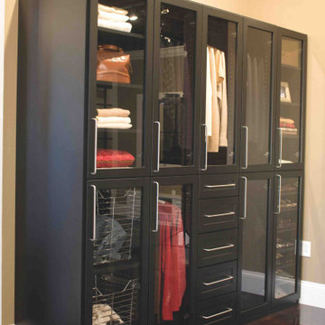 Elevated Wardrobe Unit w/ Glass Doors