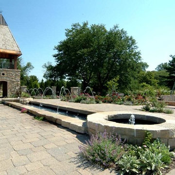 The Arbor, Forecourt Fountain and Plantings at The Rose Garden