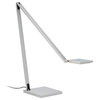 Quattro LED Task Lamp With White Shade, Bright Satin Aluminum