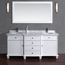 60 inch White Double Sink Bathroom Vanity Set - Bathroom Vanities And Sink Consoles