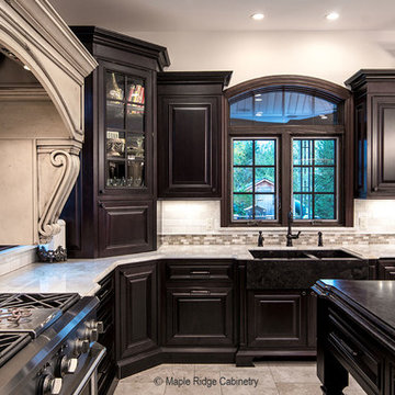 Elegantly Handsome Kitchen with Dark Finish