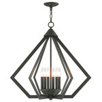 Livex Lighting - Livex Lighting Prism Light Chandelier, Bronze - Sleek and contemporary, our Prism collection is influenced by modern industrial style. This chandelier features a bronze finish which has a striking triangular shape.