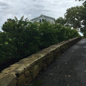 Stonewall and hedge