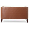 Henton Contemporary Upholstered Tufted Loveseat, Cognac/Brown, Faux Leather