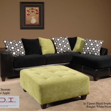 Fiona 2 PC Elpaso Black Sectional Sofa