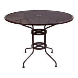 Micro Mesh 48" Round Counter Table with 2" Umbrella Hole - Outdoor Pub And Bistro Tables