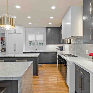 Pristine McLean Kitchen & Basement Remodel Offers Functionality for Large Family