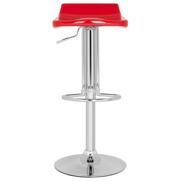 Oden Gas Lift Bar Stool, Red, Set of 2