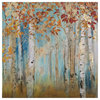 Yosemite Home Decor "Birch Beauties II" Wood Wrapped Wall Art in Multi-Color
