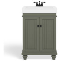 Dawson Bathroom Vanity, Single Sink, 24", Pewter Green, Freestanding
