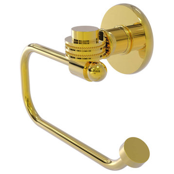 Continental Euro Style Toilet Tissue Holder With Dot Accents, Polished Brass