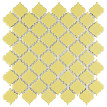 Hudson Tangier Porcelain Mosaic Floor and Wall Tile, Vintage Yellow