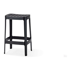 Cane-line Cut Bar Chair Low Black - Outdoor Bar Stools