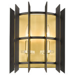 Z-Lite - Haake 2 Light Wall Sconce, Satin Brass - Add spot lighting in a transitional setting with this elegant satin brass and matte black two-light wall sconce. Designed to reflect a historical d�cor period, its complex arrangement of rings and pickets provide a visually pleasing effect.