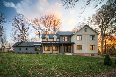 Inspiration for a country two-story house exterior remodel in Philadelphia