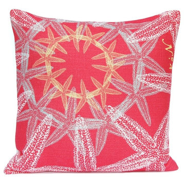 Starfish Suzani Pillow, Coral