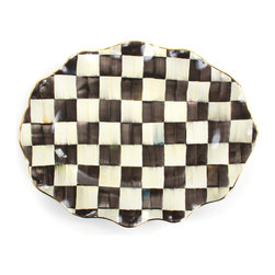 Courtly Check Large Serving Platter | MacKenzie-Childs - Serving Dishes And Platters