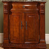 33 Inch Small Cherry Brown Bathroom Vanity with Sink, Granite Top, Traditional