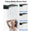 Shower System Rain Shower Head With 6 Body Jets, Matte Black, Slide Bar