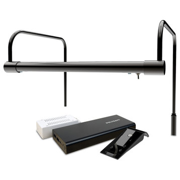 12" Tru-Slim Gallery Light, Black With Rechargeable Battery