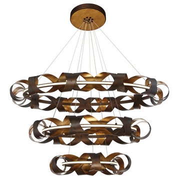 3-Light Industrial Large Chandeliers by Eurofase