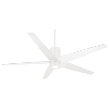Minka Aire Symbio 56 in. LED Indoor Flat White Ceiling Fan with Remote Control