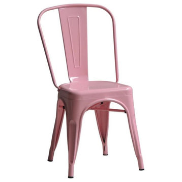 Tolix Armless Chair, Light Pink