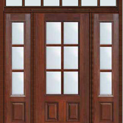 Prehung French Side lights-Transom Door 803/4 Lite 6 Lite - Patio Doors