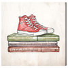 Oliver Gal Olivia's Easel "Chuck Taylors" Canvas Art, Beige/red, 16"x16"