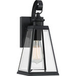 Quoizel - Quoizel PAX8405MBK One Light Outdoor Wall Lantern, Matte Black Finish - Illuminate your home's exterior with the Paxton collection. Sleek lines and a tapered silhouette combine to make a timeless statement that is simple, yet stylish. Constructed with clear beveled glass and a matte black finish, these fixtures are built to last. Bulbs Not Included, Number of Bulbs: 1, Max Wattage: 100.00, Bulb Type: E26, Power Source: Hardwired