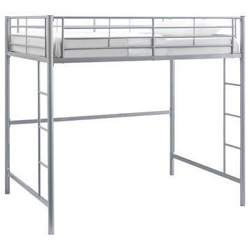 Roseto WEIF78932 Full Steel Loft Bed - Silver