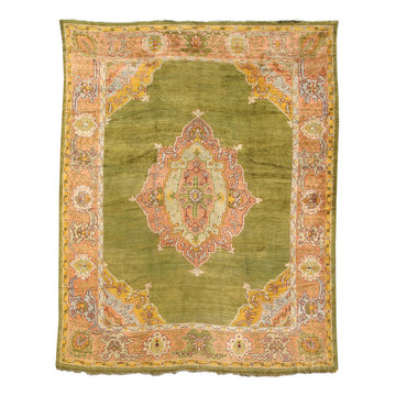 Classic Oushak Carpet with Art Nouveau Flair