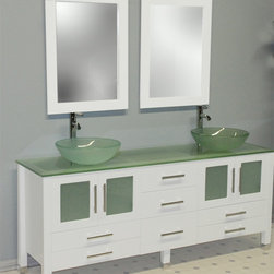 Contemporary 71 inch White Double Sink Bathroom Vanity - Bathroom Vanities And Sink Consoles
