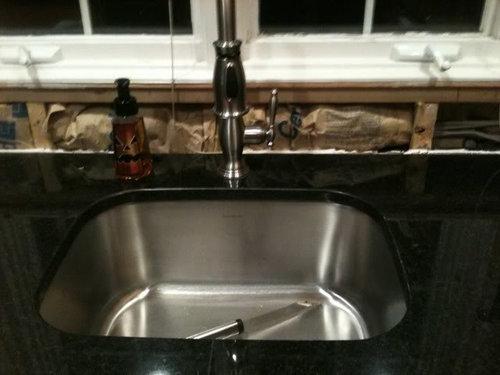 New Granite Installed Sink Is Too, How To Cut Granite Countertops Sink Hole