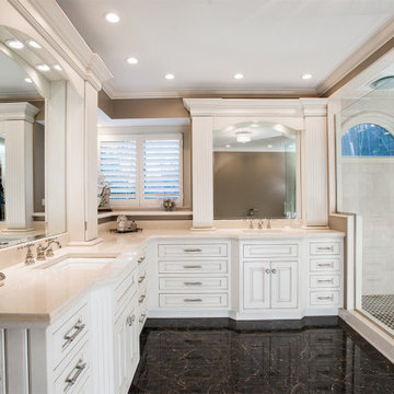 Elegant White Bathroom | Rutt Cabinetry | Morrison Kitchen & Bath