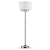 "Moiselle" Floor Lamp in Silver Finish with Silvery Shade