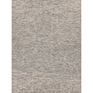 Kaza Hand-Knotted Wool Gray/Ivory Area Rug, 6'x9'