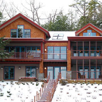Cedar Shake Siding of Lake Bungalow