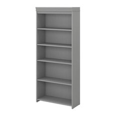 Bush Furniture Fairview 5 Shelf Bookcase in Cape Cod Gray