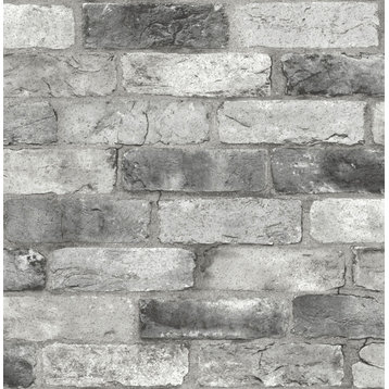 Gray London Brick Peel and Stick Wallpaper Bolt