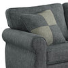 Furniture of America Adella Transitional Fabric Loveseat in Dark Gray