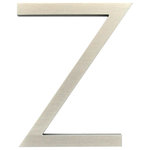 Modern House Numbers - Mid-Century Modern House Letter, 8" Palm Springs Aluminum Uppercase Z - These high-quality Palm Springs numbers and letters will set your property apart with mid-century modern style. Each is crafted exclusively for you upon ordering, carefuly cut from 3/8" thick, solid aluminum. The brushed aluminum is finished with an UV-resistant top coat to protect from the elements. Each ships with studs and standoffs to create a subtle shadow effect for a high-end finished look. Installation template and hardware included. Due to the custom nature of this product, please check your order carefully. Proudly Made in the USA by Modern House Numbers.