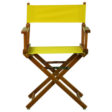 18" Director's Chair With Honey Oak Frame, Yellow Canvas