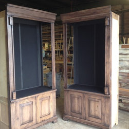 Rustic Lighted Display Cabinets - Display And Wall Shelves 