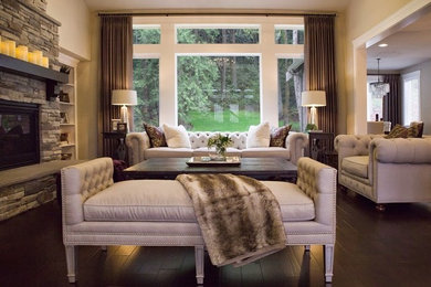 Inspiration for a transitional living room remodel in Seattle