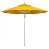 9' Patio Umbrella Silver Pole Deluxe Pulley Lift Sunbrella, Sunflower Yellow