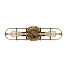 2-Light Dark Antique Brass Wall Bracket