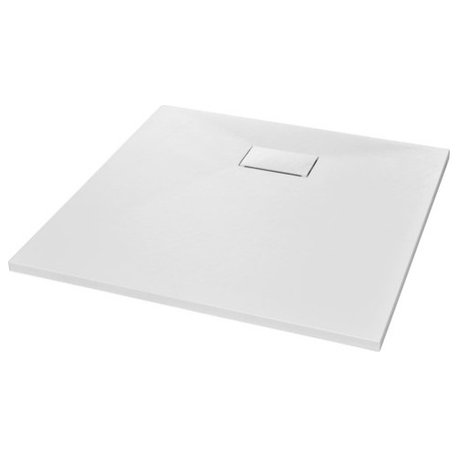 vidaXL Shower Base Pan with Center Drain Bathroom Shower Tray SMC White Square