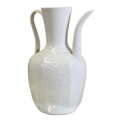 Oriental Off White Thin Porcelain Small Jar Container - Vases